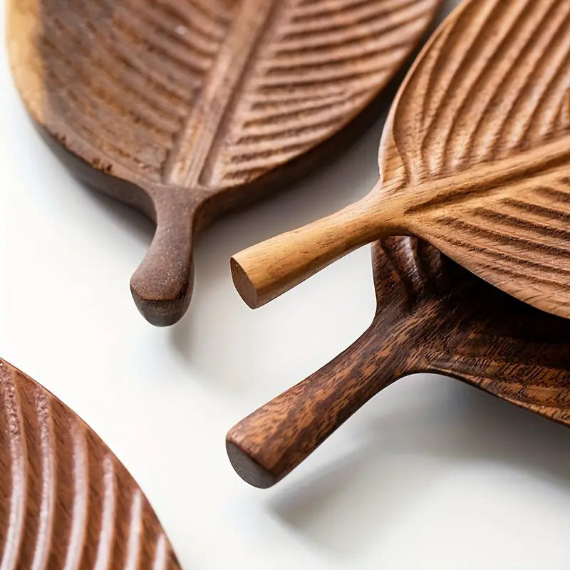 Handcrafted Wooden Leaf Tray
