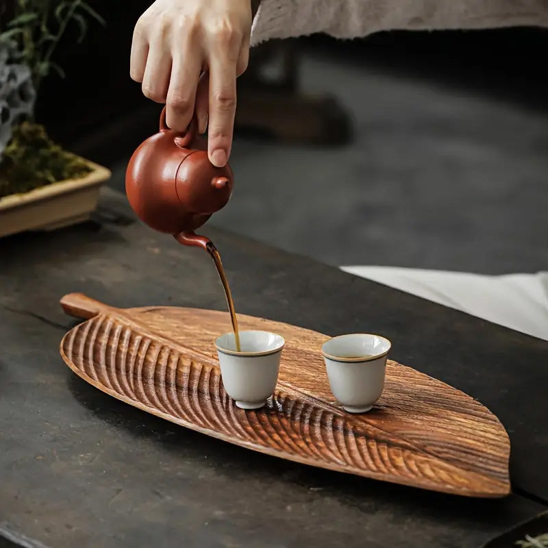 Handcrafted Wooden Leaf Tray