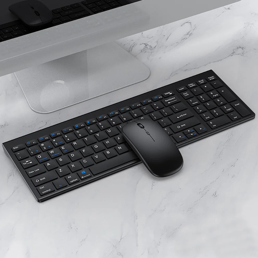 Jomaa Slim Rechargeable Bluetooth & 2.4G Keyboard and Mouse Set