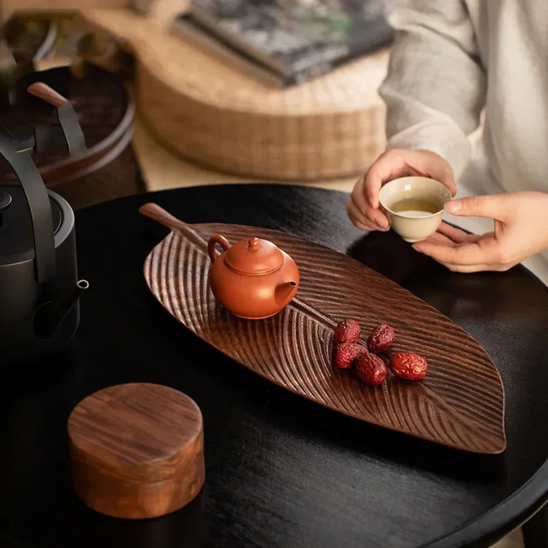 Handcrafted Wooden Leaf Tray