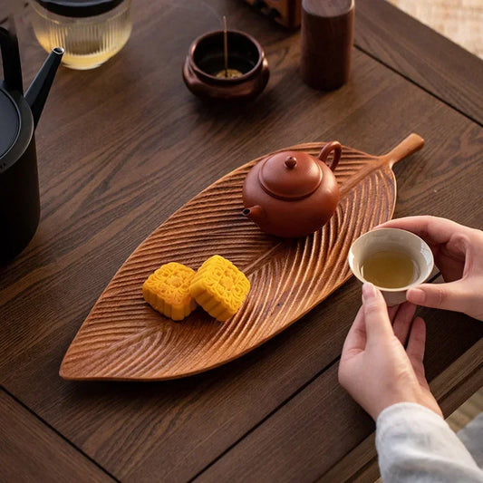 Handcrafted Wooden Leaf Tray