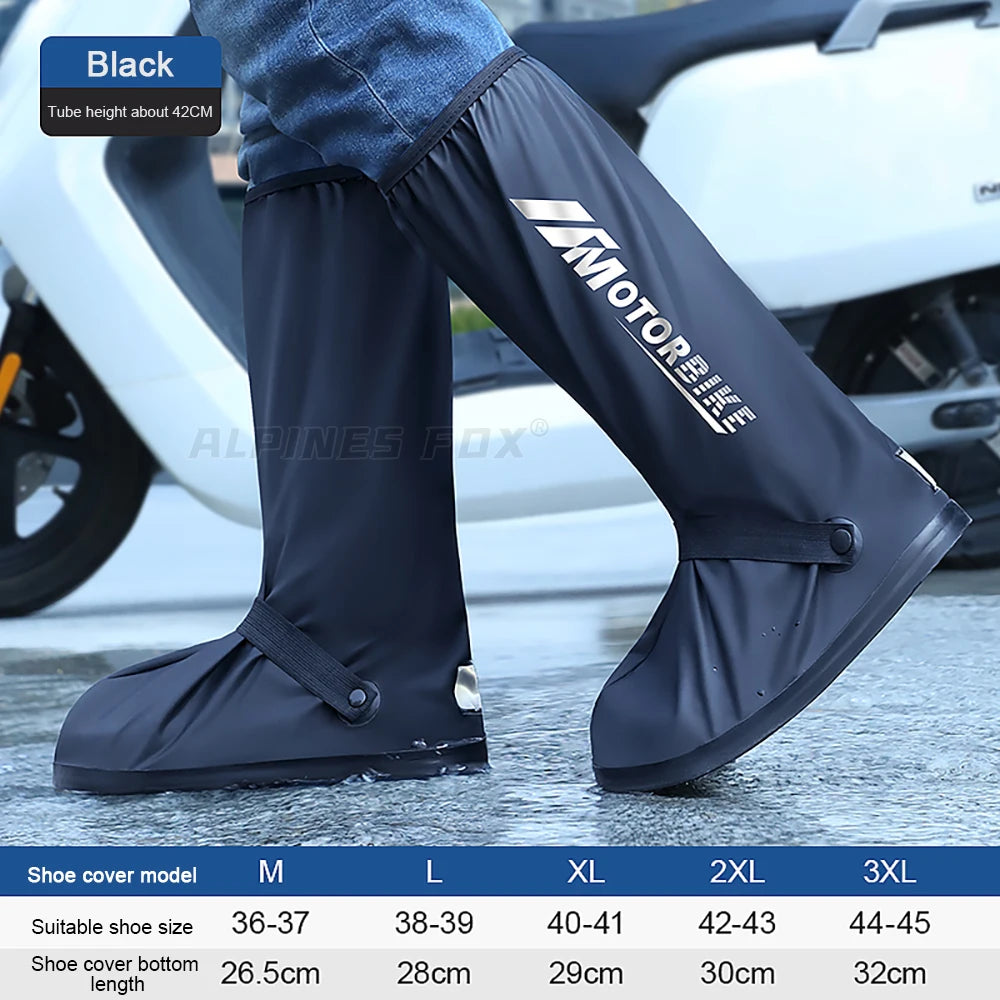 ALPINES FOX High-Tube Waterproof Motorcycle Rain Boot Covers
