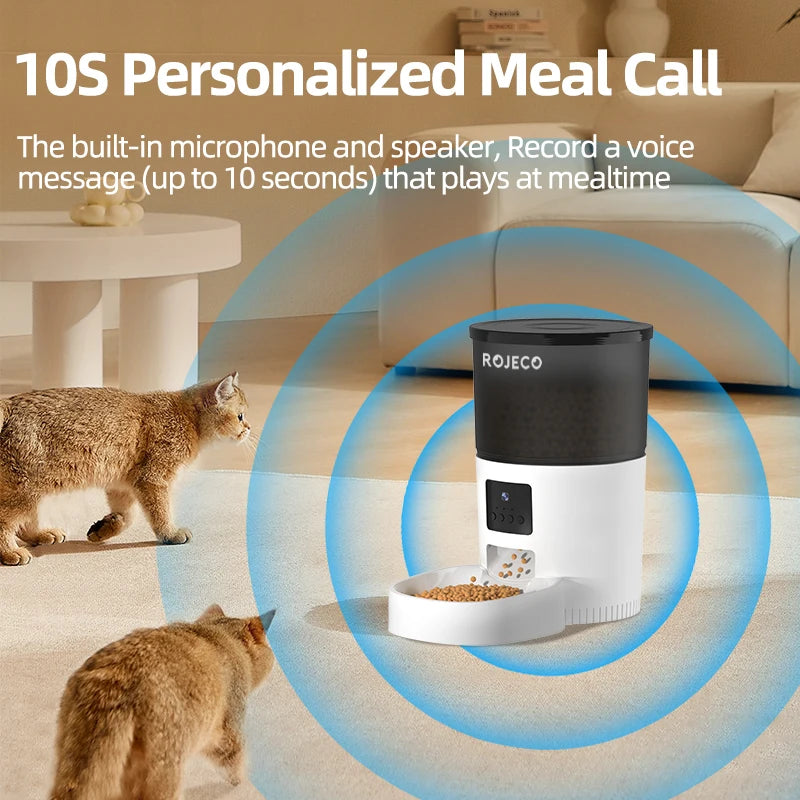 ROJECO Smart Automatic Pet Feeder With Camera