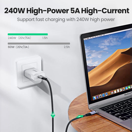 UGREEN US355 USB-C 3.2 Gen2: 240W PD Fast Charge & 4K Video Cable