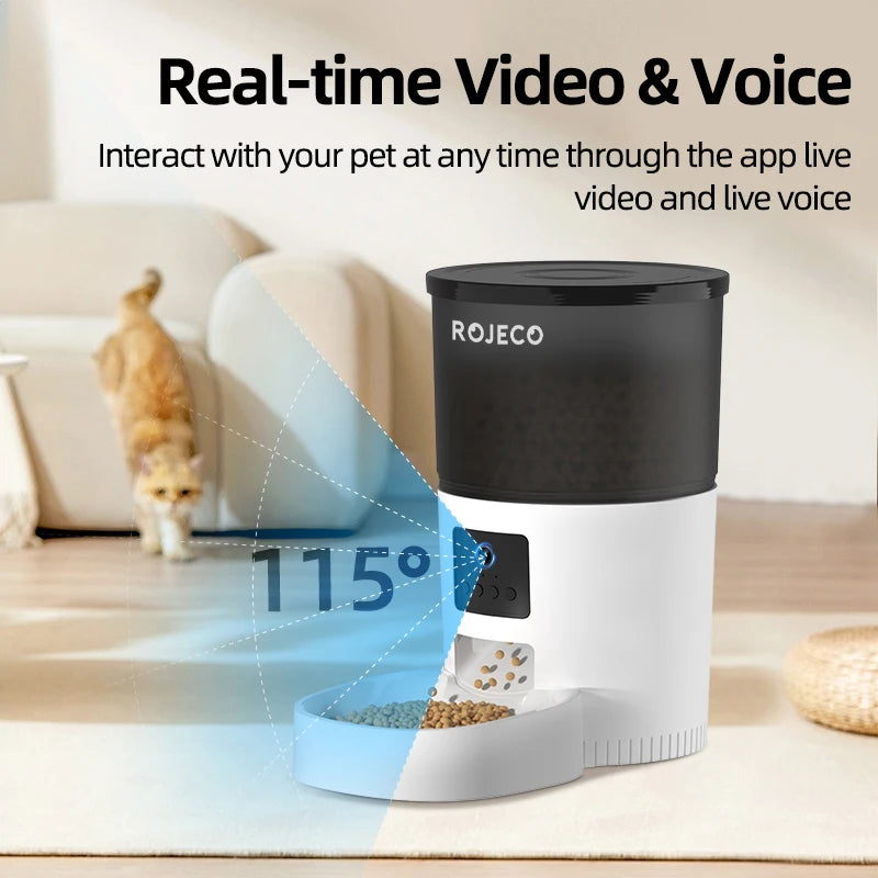 ROJECO Smart Automatic Pet Feeder With Camera