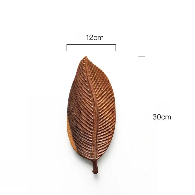 Handcrafted Wooden Leaf Tray
