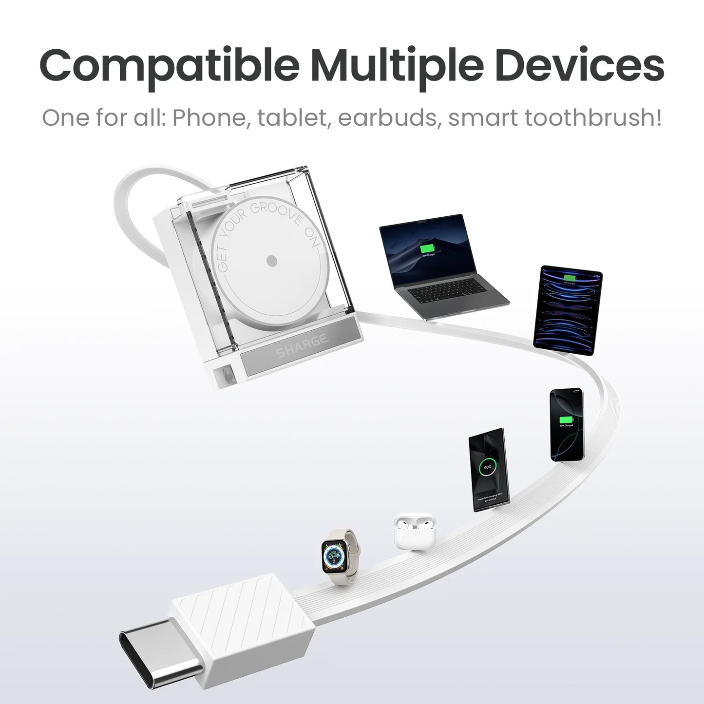 SHARGE Retractable 65W USB C Charger