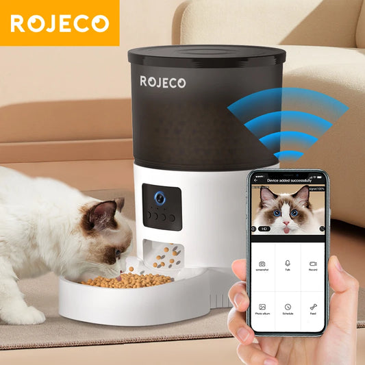 ROJECO Smart Automatic Pet Feeder With Camera