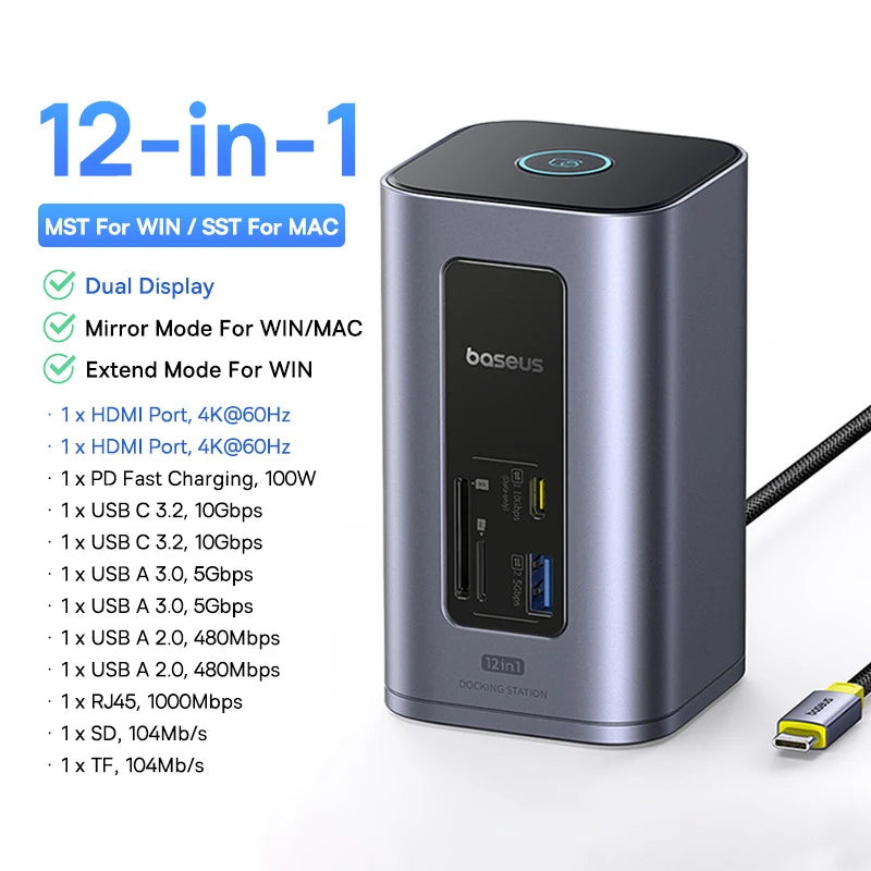 BASEUS Nomos NU1 Air Spacemate 12-in-1 Docking Station