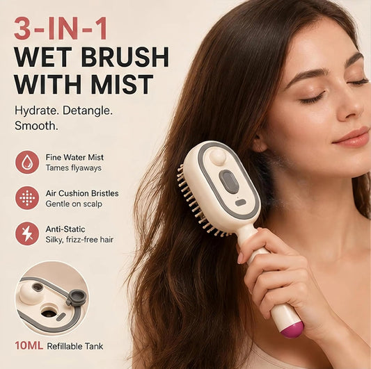 Alloet Anti-Static Electric Steam & Red Light Therapy Hairbrush
