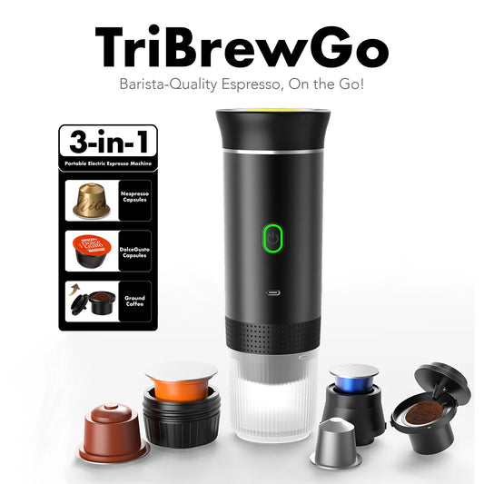 TriBrewGo: 3-in-1 Portable Electric Espresso Machine