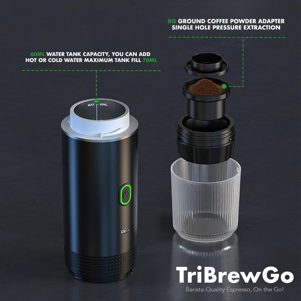 TriBrewGo: 3-in-1 Portable Electric Espresso Machine