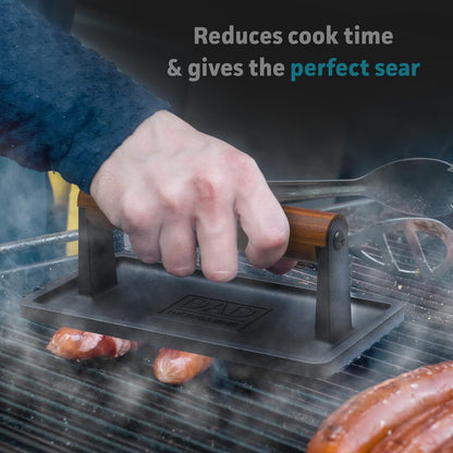 Soho Cast Iron Grill Press: Crown "Dad The Grill King"