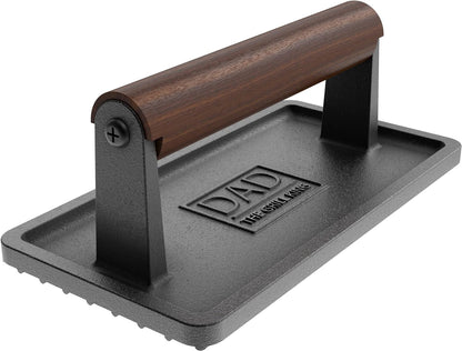 Soho Cast Iron Grill Press: Crown "Dad The Grill King"
