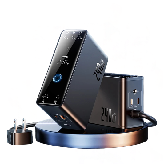 Baseus 240W Digital GaN Desktop Charger: 5-in-1 DC & USB-C Fast Charging Hub