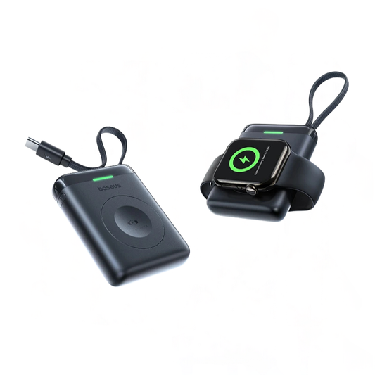 Baseus 5W Magnetic Wireless Charger: Apple Watch Travel Puck with Built-in USB-C Cable