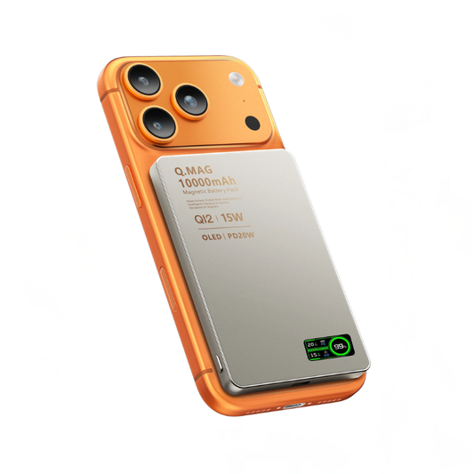 CrownQu E16 Qi 2.1 Magnetic Power Bank: 3-in-1 Wireless Fast Charging