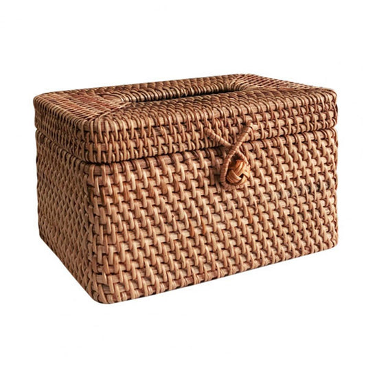 Handwoven Rattan Tissue Box Cover