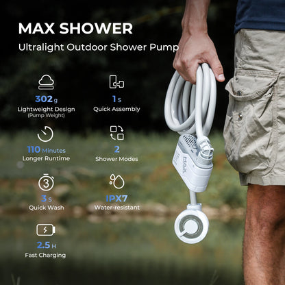 FLEXTAIL MAX SHOWER Portable Outdoor Electric Shower Pump