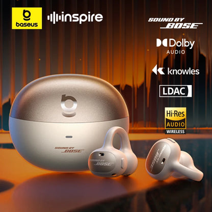 Baseus Inspire XC1 Open-Ear Clip Earbuds: Sound by Bose, Dolby Audio, Hi-Res Clarity