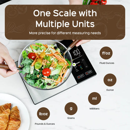 icomon Smart Kitchen Scale: Nutritional Calculator & Macro Tracker (11LB/5kg)