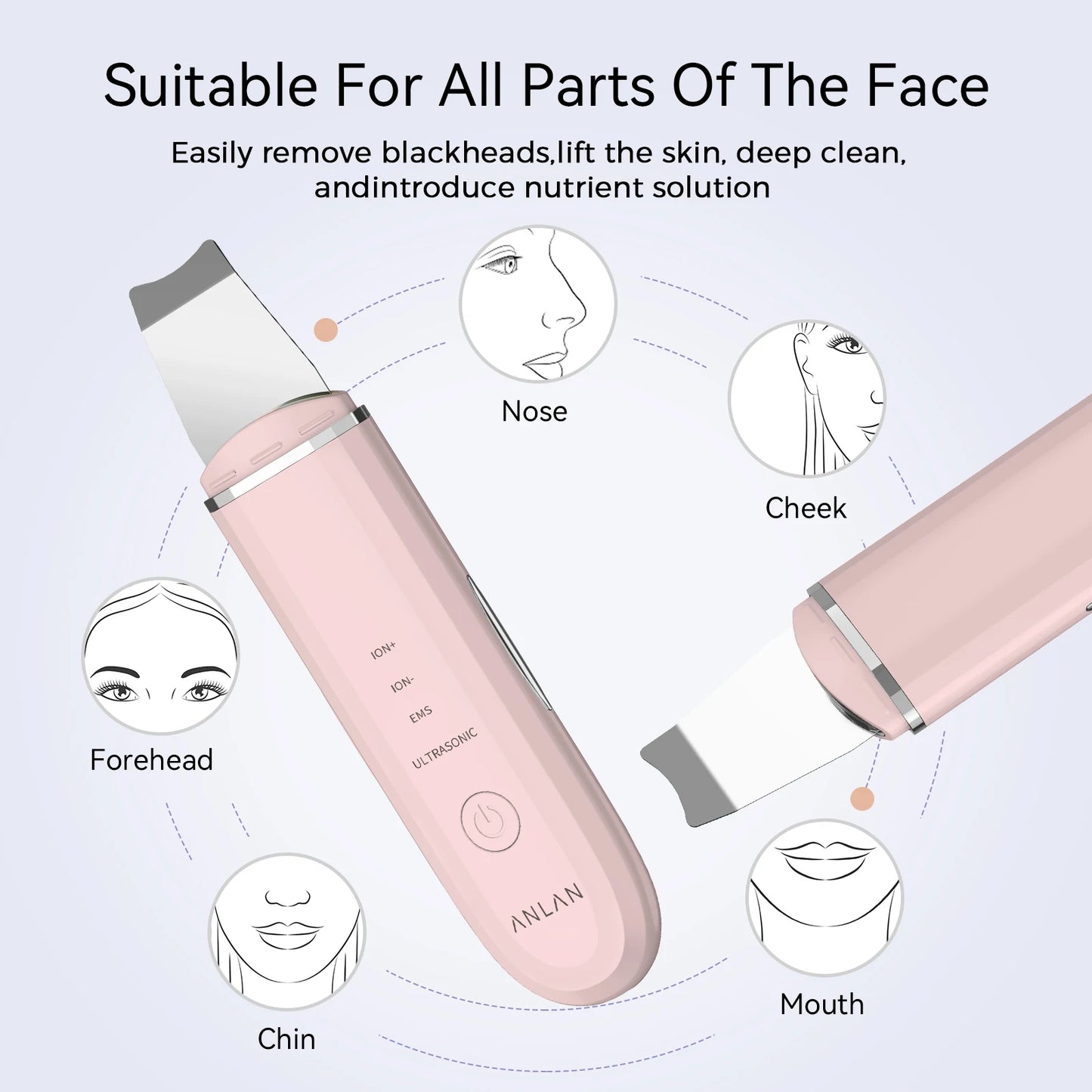 ANLAN Ultrasonic Skin Scrubber 4 Modes