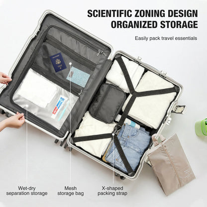 Aluminum Frame Checked Luggage: 24 and 27 Inch Smart Suitcase