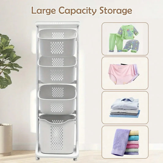 Multi-Tier Rolling Laundry Sorter & Organizer