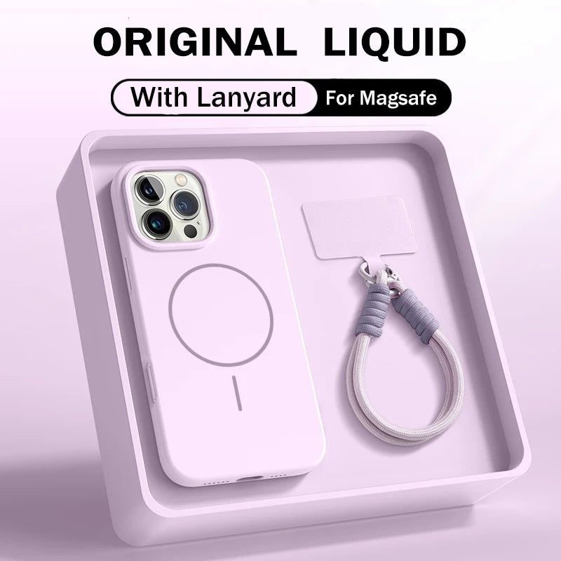 JOYCAPA Liquid Silicone Lanyard MagSafe Case for iPhone 17 & 16