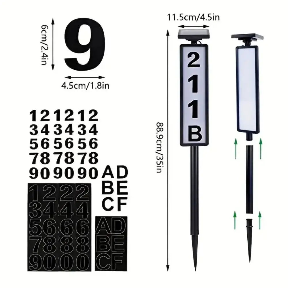 KEWEN Solar Powered Smart Address Sign & House Number
