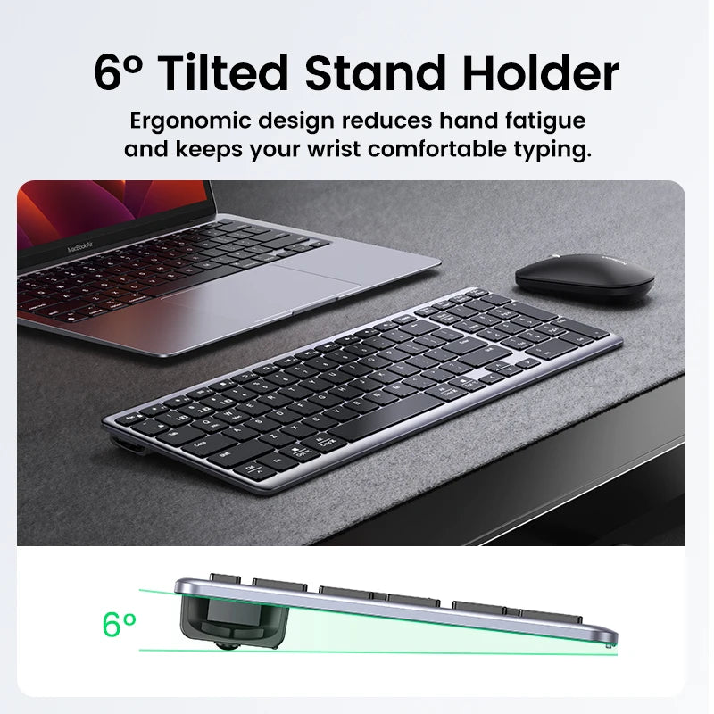 UGREEN KU005 Ultra-Slim Wireless Keyboard: Multi-Device Bluetooth & 2.4G