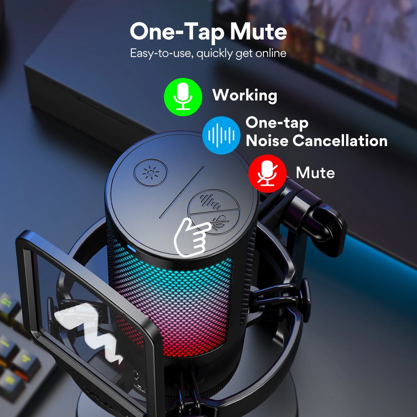 Maono DGM20 GamerWave RGB USB Gaming Microphone
