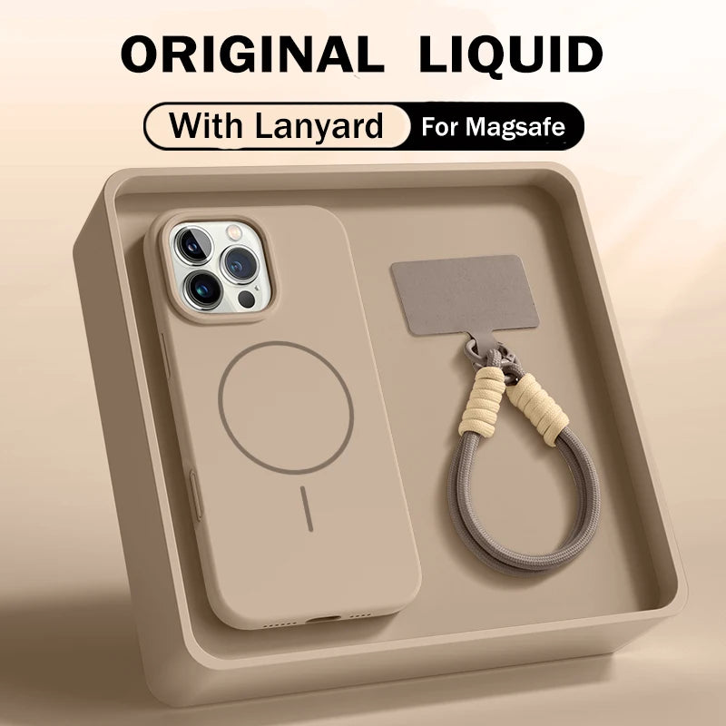 JOYCAPA Liquid Silicone Lanyard MagSafe Case for iPhone 17 & 16