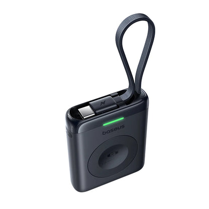 Baseus 5W Magnetic Wireless Charger: Apple Watch Travel Puck with Built-in USB-C Cable