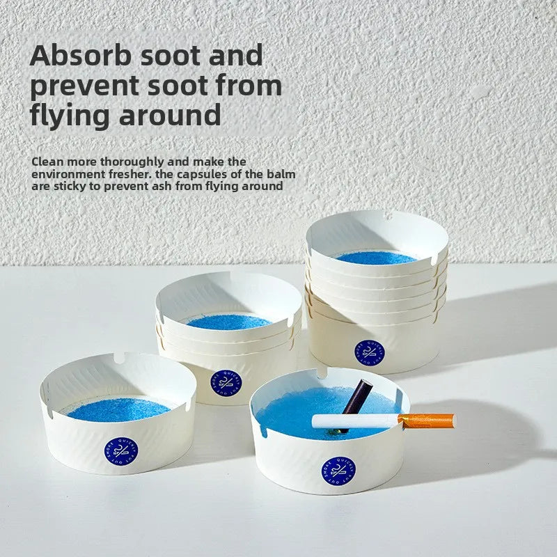 25 Pcs High-End Disposable Smokeless Ashtrays with Ash Absorbing Balm