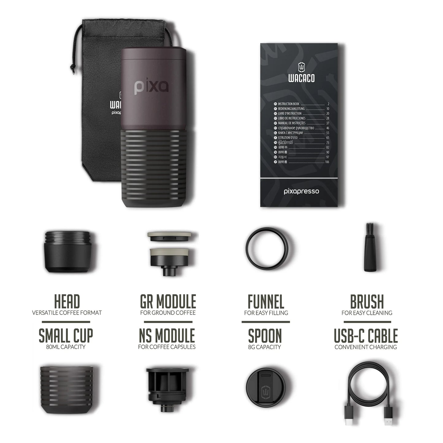 WACACO PIXAPRESSO Portable Electric Espresso Maker