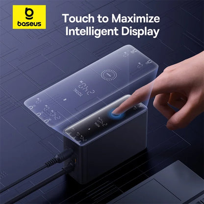 Baseus 240W Digital GaN Desktop Charger: 5-in-1 DC & USB-C Fast Charging Hub