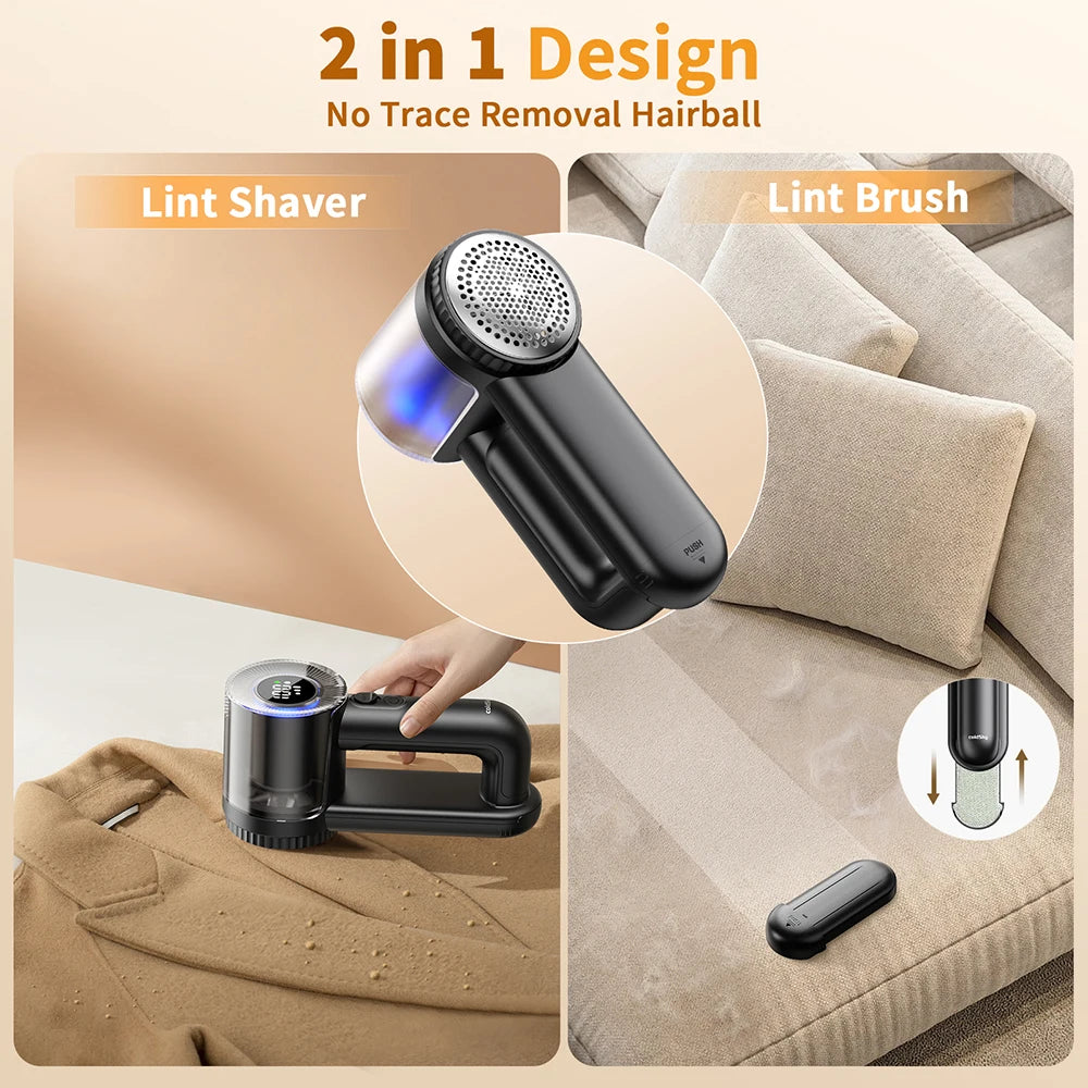 ColdSky 2-in-1 Rechargeable Fabric Shaver: Pro Lint Remover with LED Display