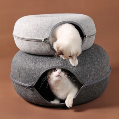 MORK GOODNESS Cozy Haven™ 2-in-1 Cat Tunnel & Bed