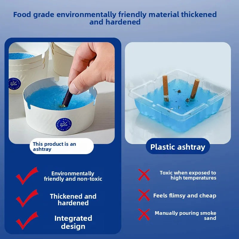 25 Pcs High-End Disposable Smokeless Ashtrays with Ash Absorbing Balm