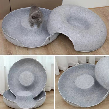 MORK GOODNESS Cozy Haven™ 2-in-1 Cat Tunnel & Bed