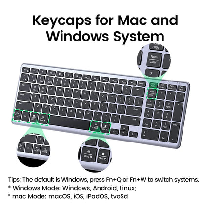 UGREEN KU005 Ultra-Slim Wireless Keyboard: Multi-Device Bluetooth & 2.4G
