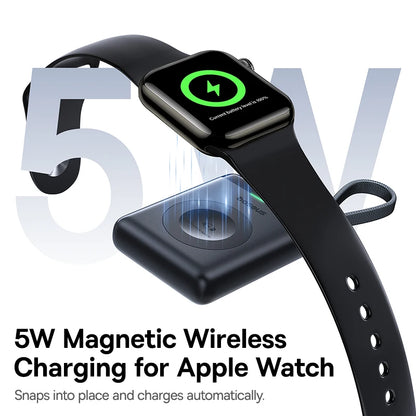 Baseus 5W Magnetic Wireless Charger: Apple Watch Travel Puck with Built-in USB-C Cable