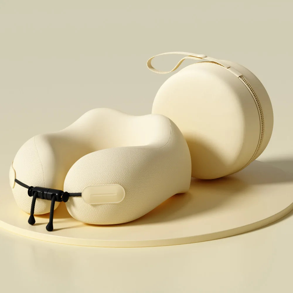Memory Foam Travel Neck Pillow & Portable U-Shaped Support