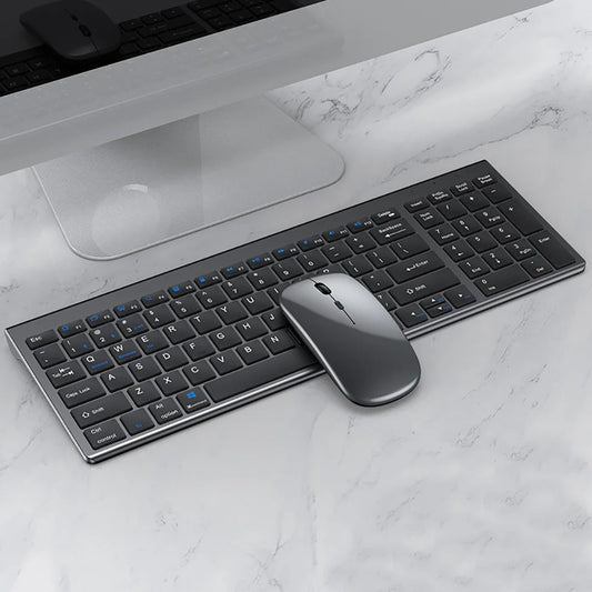Jomaa Slim Rechargeable Bluetooth & 2.4G Keyboard and Mouse Set