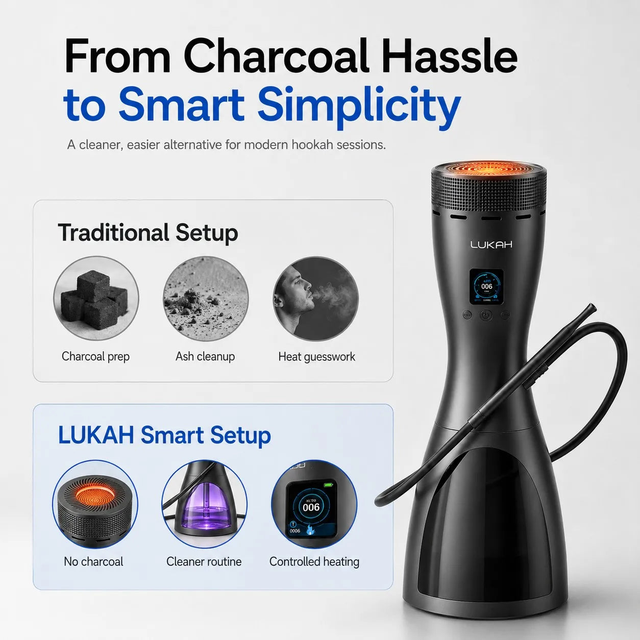 Lukah ES01 Professional Portable Electric Hookah