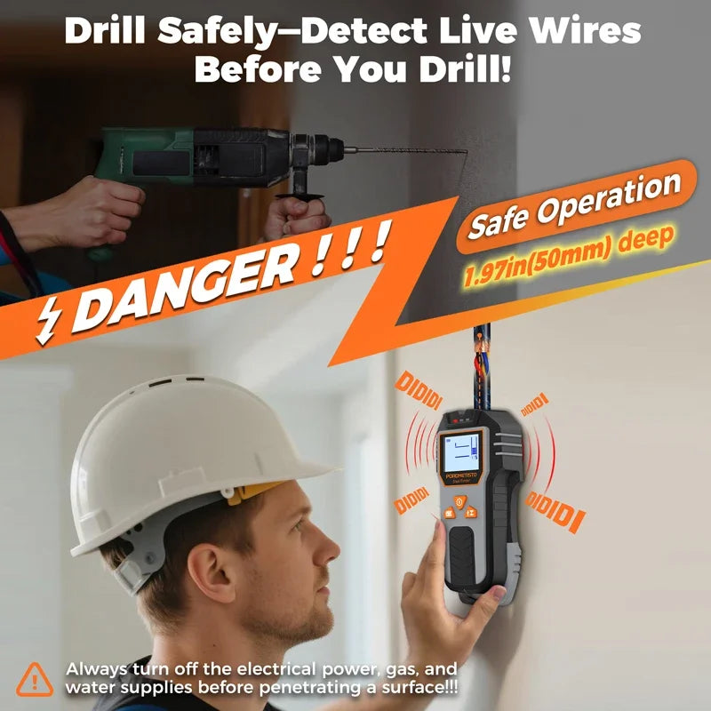 POROMETISTO 6-in-1 Multifunction Wall Scanner & Stud Finder