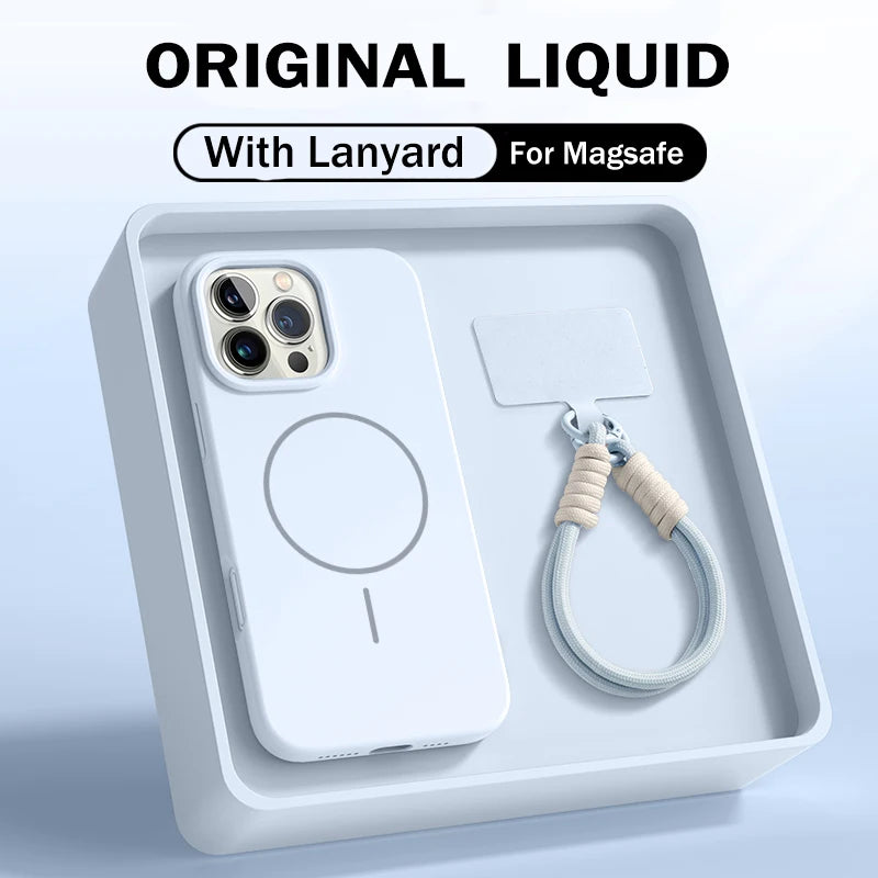 JOYCAPA Liquid Silicone Lanyard MagSafe Case for iPhone 17 & 16
