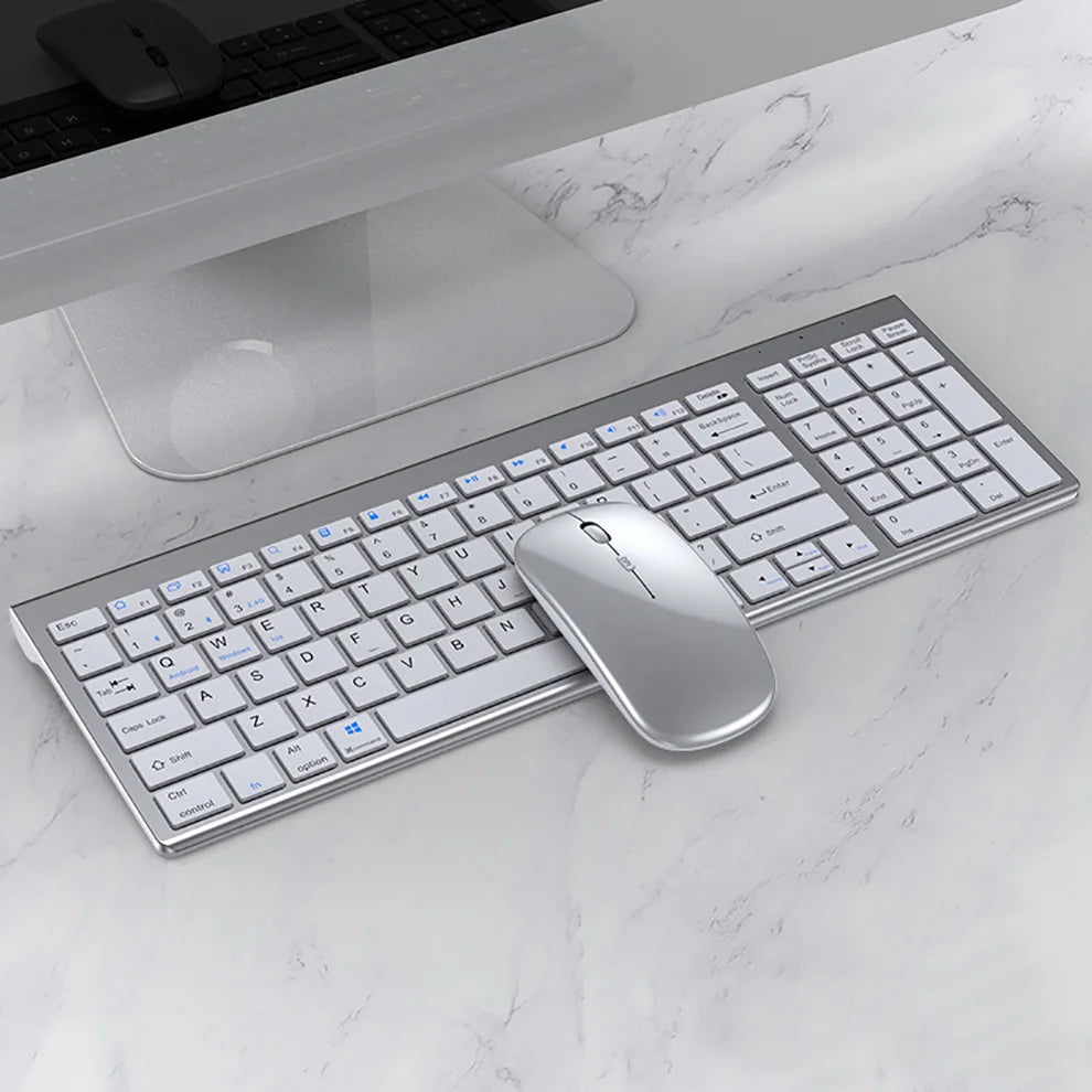 Jomaa Slim Rechargeable Bluetooth & 2.4G Keyboard and Mouse Set