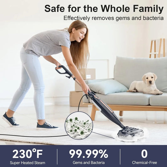 DEVOAC VM6 10-in-1 Scrubbing Steam Mop with Rotating Pads